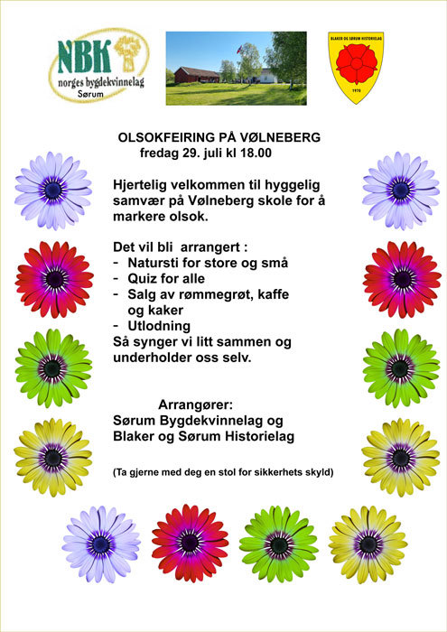 Olsok-feiring på Vølneberg fredag 29. juli 2022